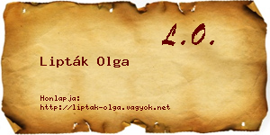 Lipták Olga névjegykártya